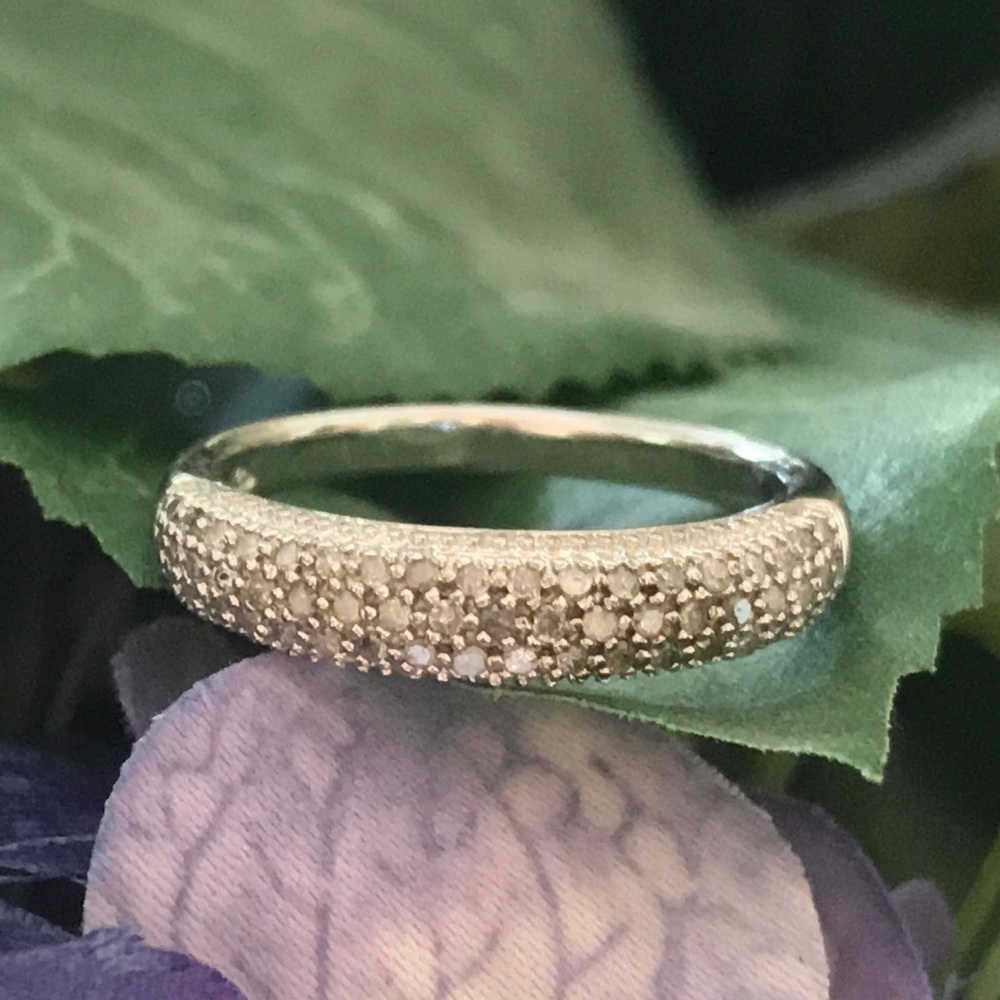 925 Sterling Silver Pave Diamond Ring